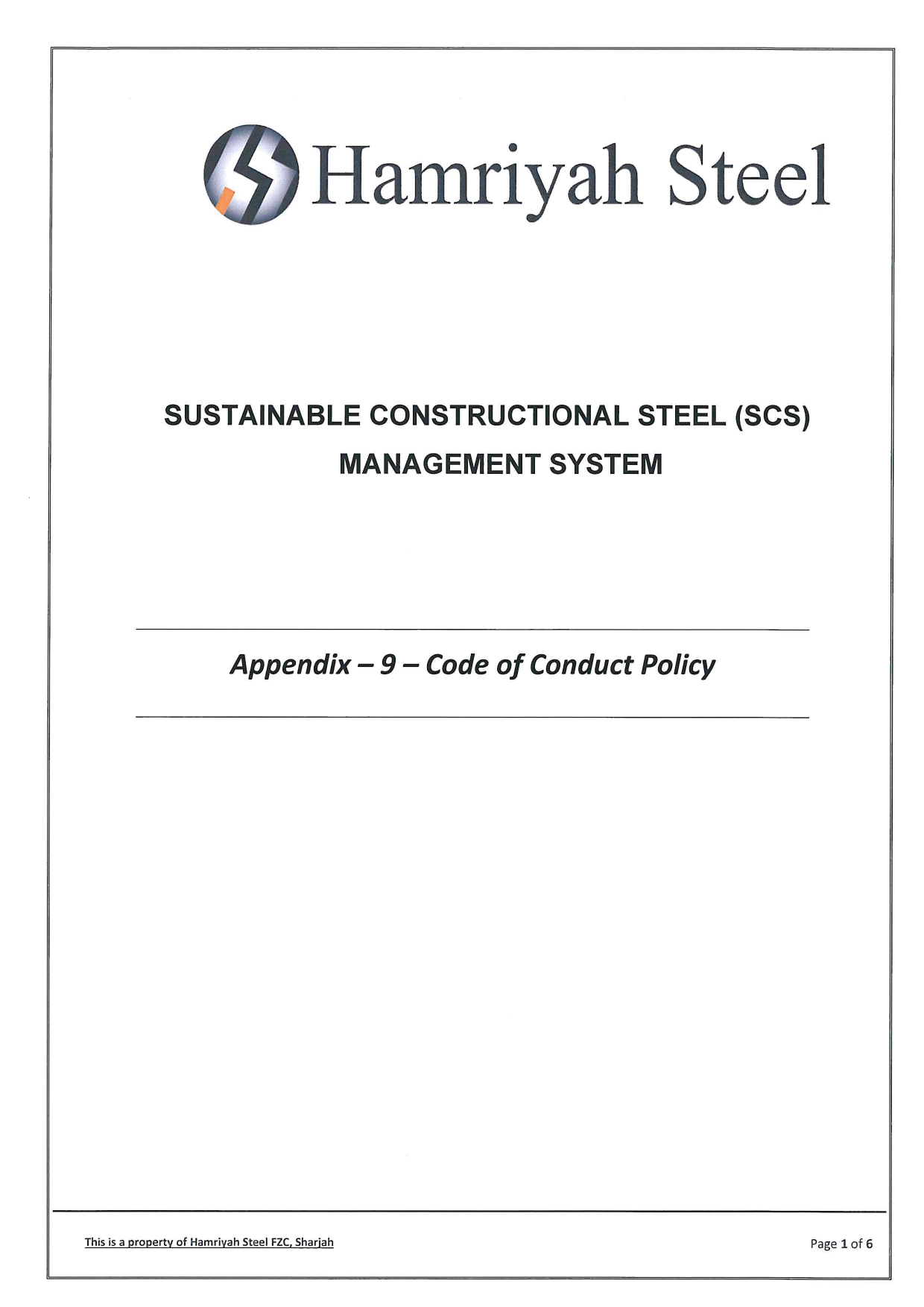 hamriyah steel code of conduct